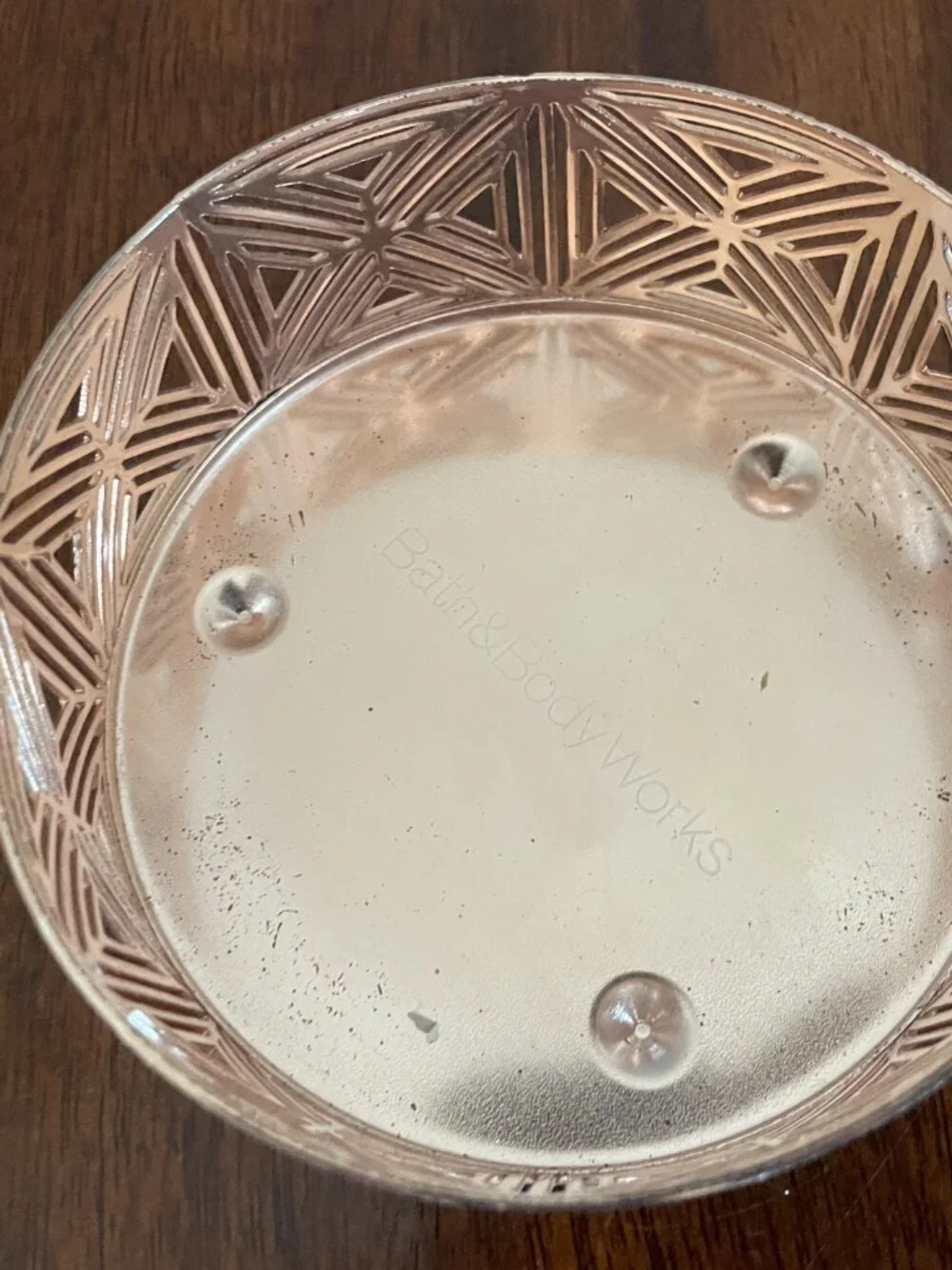 Bath & Body Works Rose Gold 3 Wick Candle Holder 4.5